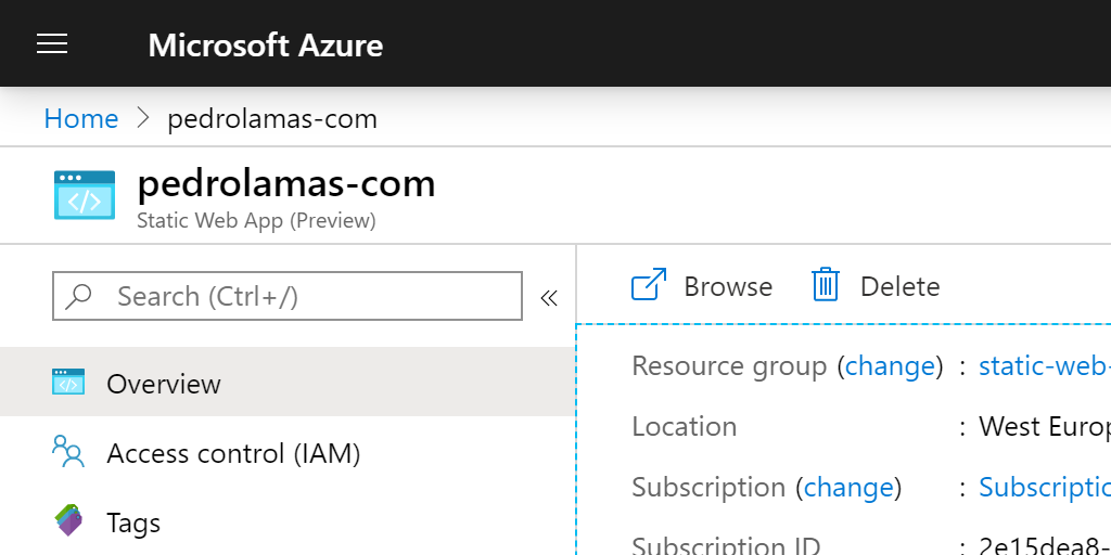 My first steps with Azure Static Web Apps