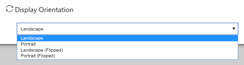 Display Orientation setting in the Device Portal